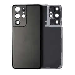 Back Cover Glass With Camera Lens For Samsung Galaxy S21 Ultra (Service Pack) (Phantom Black) svart