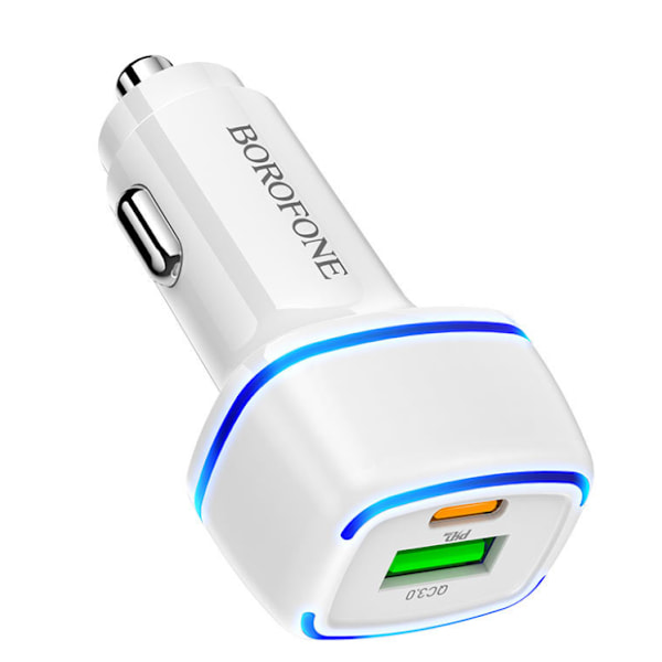 Snabb Billaddare USB C med iphone kabel vit