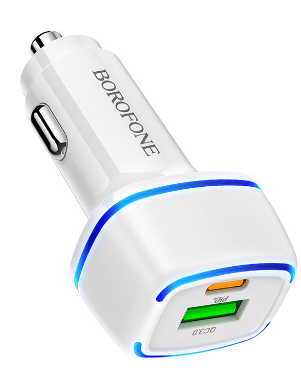 Snabb Billaddare USB C med iphone-kabel – Vit vit