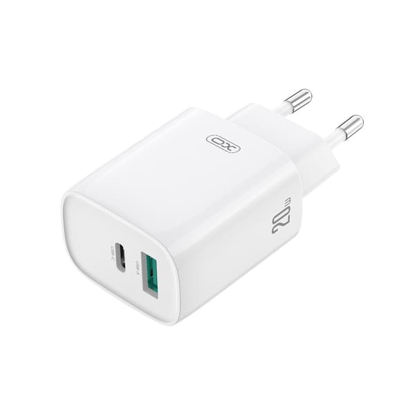XO väggladdare CE29 PD 20W 1x USB-C 1x USB vit