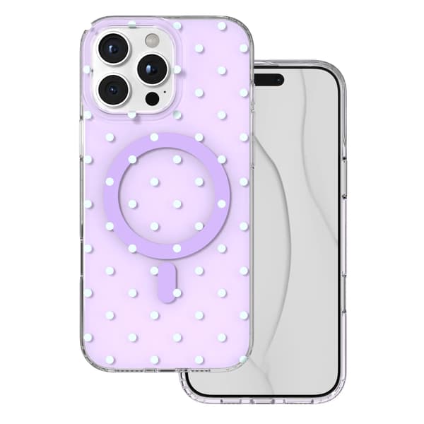 Bubble Dots Mag-fodral för iPhone 16 Pro Max 6,9\" lila
