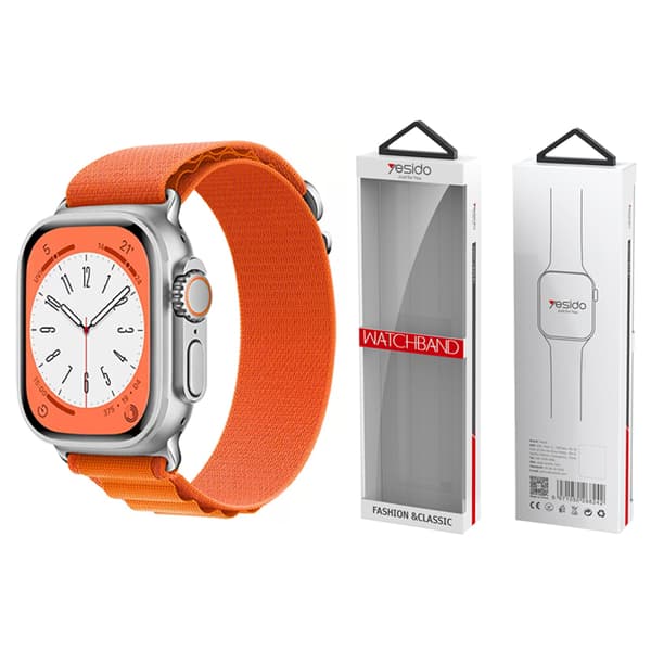 YESIDO WB24 SPORT STRAP LOOP för APPLE WATCH 42/44/45 ORANGE