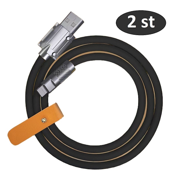2st 2m120W snabb iphone USB laddare svart svart