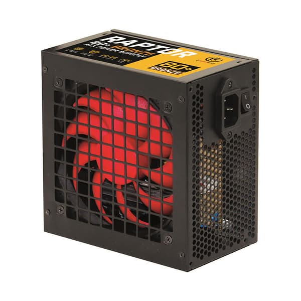 Rebeltec ATX-nätaggregat RAPTOR 500W 80+ Bronze, Enkel skena, DC-DC svart