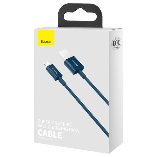 Baseus kabel Superior USB - Lightning 1,0 m 2,4A blå blå