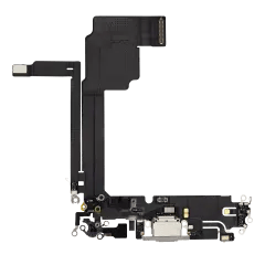 Laddningsport Flexkabel för iPhone 15 Pro Max (Premium) (Vit Titan)