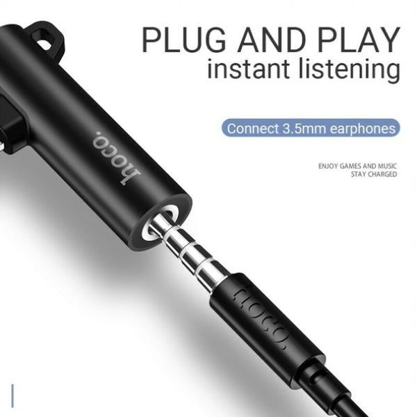 2-i-1 Lightning-hörlurar adapter