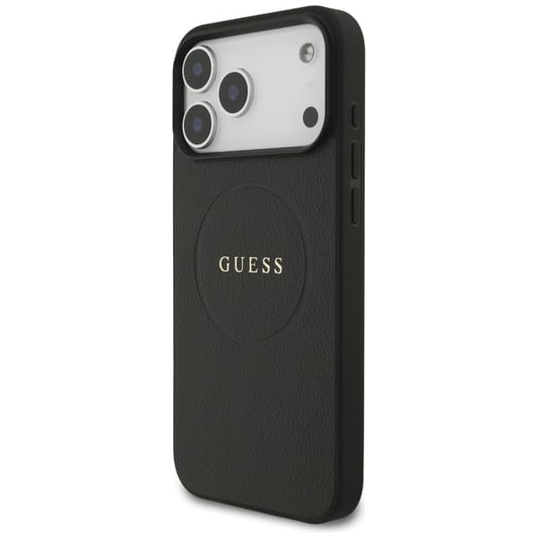 Guess Grained Ring MagSafe-fodral för iPhone 17 Pro Max svart