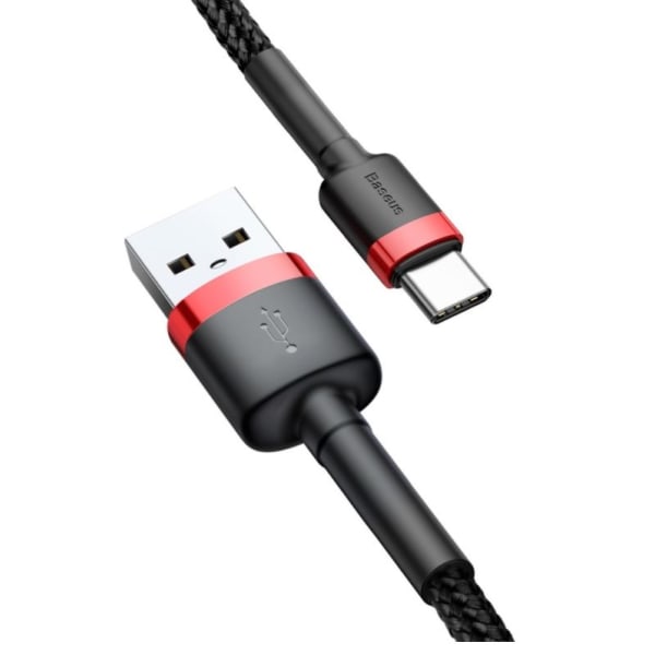 2M BASEUS USB-kabel - Type-C   röd svart