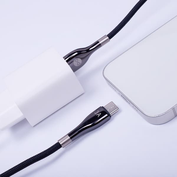Forever Sleek kabel USB - USB-C 1,0 m 3A svart svart