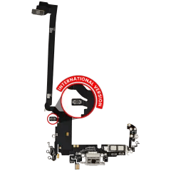 Laddningsport Flexkabel för iPhone 17 Pro Max (Begagnad OEM-dragning) (Internationell version) (Silver)