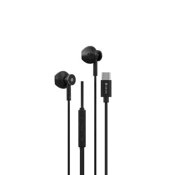 Devia trådbundna hörlurar Smart M2 Digital Metal USB-C svart svart