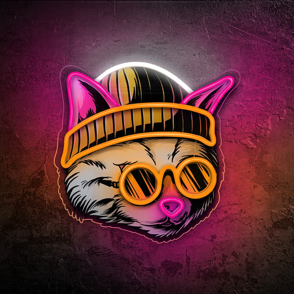 Neon ART LED CAT DREAMER flerfärgad FLA04 Forever Light