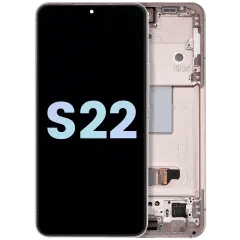 OLED-enhet med ram för Samsung Galaxy S22 5G (Service Pack) (Rosa Guld) guld