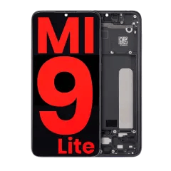 OLED-enhet med ram för Xiaomi Mi 9 Lite (Aftermarket Plus) (Onyx Gray) grå