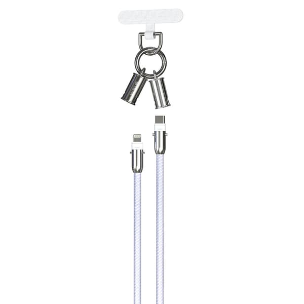 Devia kabelhalsband 2in1 PD USB-C - Lightning 1,2 m 27W lila