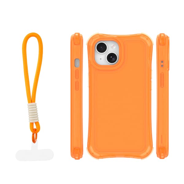 Safepop skal med rem för iPhone 15 orange orange