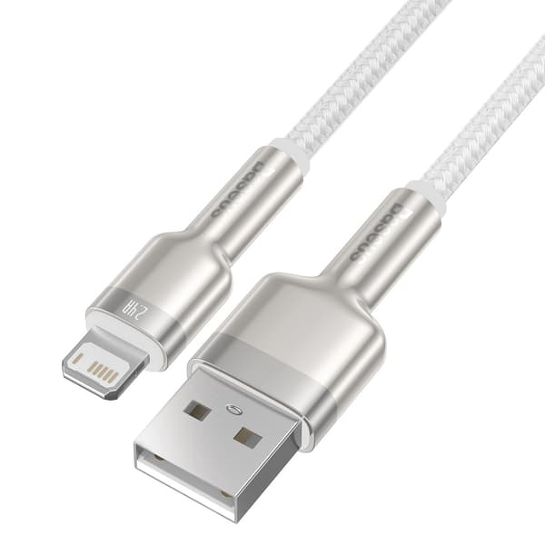 Baseus kabel Cafule Metal USB - Lightning 1,0 m 2,4A vit vit