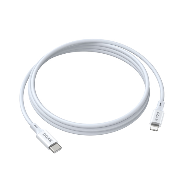 BWOO-kabel USB-C - Lightning 2m 27W ABS + TPE vit
