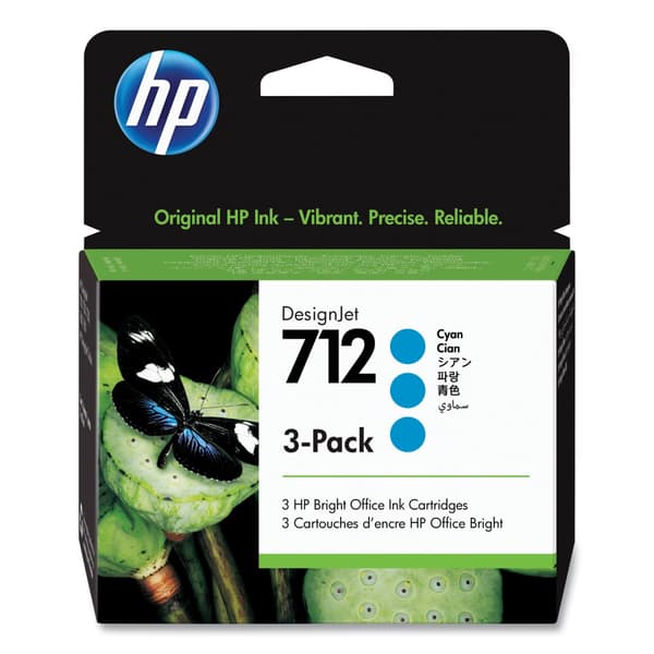 HP 712 Cyan bläck 3ED77A