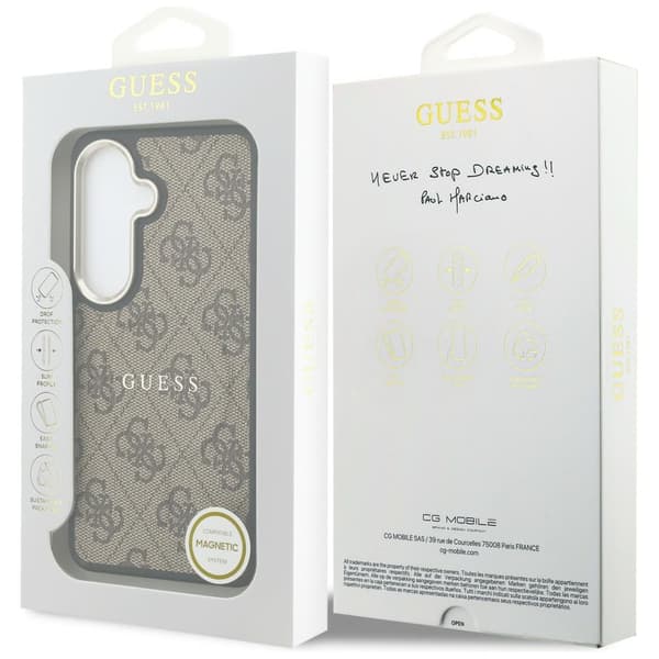 Guess fodral 4G Embossed Ring MagSafe för Samsung Galaxy S26 brun