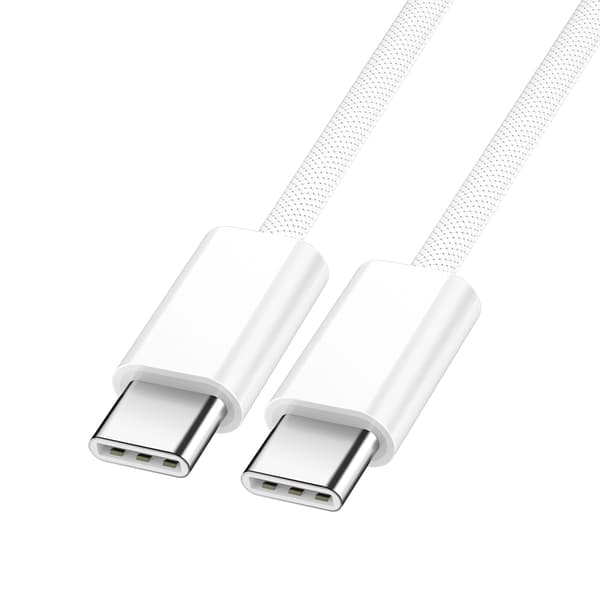 BWOO-kabel USB-C - USB-C 2m 60W vit