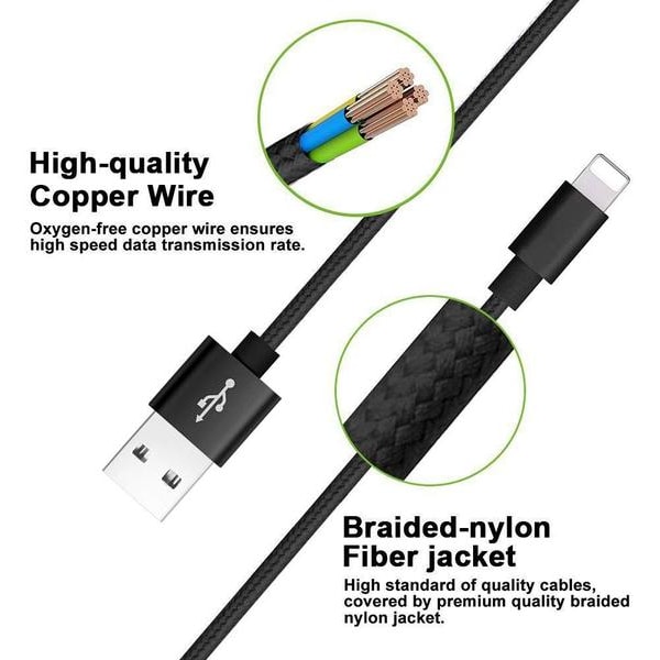 2 st 2 m svart  iphone kabel top kvalitet.