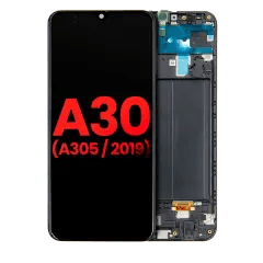 OLED-enhet med ram för Samsung Galaxy A30 (A305 / 2019) (Eftermarknad Plus) (Alla färger)