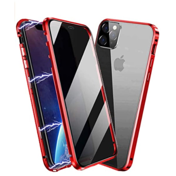 Sekretessskydd metallfodrall till iPhone 11pro max röd röd