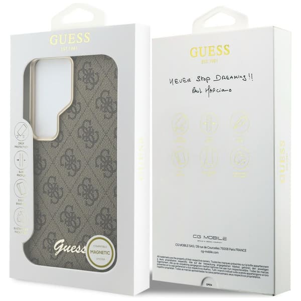 Guess fodral 4G Script MagSafe för Samsung Galaxy S26 Ultra brun