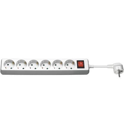 Goobay Stikdåse 6-vejs m/1,5m kabel m/afbryder