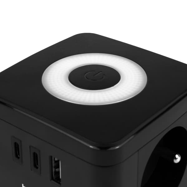 Huslog Cube förlängningssladd med LED