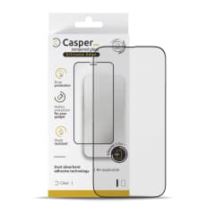 Casper Pro Silikon Härdat Glas för iPhone 14 Pro Max (Detaljhandelsförpackning) (Klar) röd