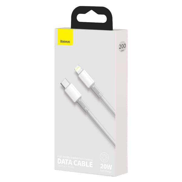 Baseus kabel High Density PD USB-C - Lightning 2,0 m vit 20W vit