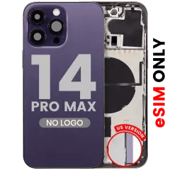 Baksida med smådelar för iPhone 14 Pro Max (amerikansk version) (Eftermarknad Plus) (Djuplila) lila