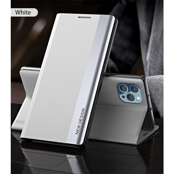 Magnetisk flipfodral för iphon 14 plus vit vit