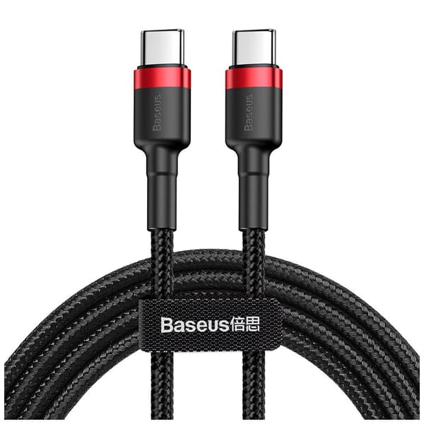 Baseus kabel Cafule PD USB-C - USB-C 1,0 m röd-svart 60W
