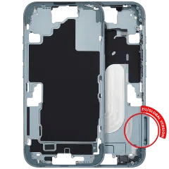 Mellanramshölje med ström- och volymknapp för iPhone 16 (EU/global version) (Eftermarknad Plus) (Teal)