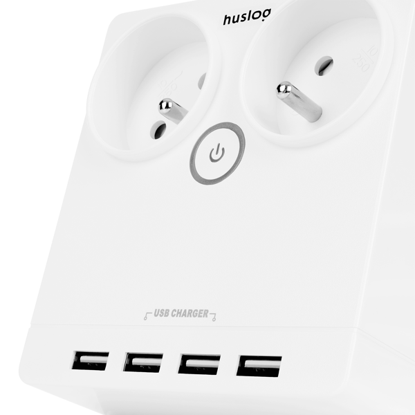 Huslog flat extension cord with 2 outlets EMX-190124