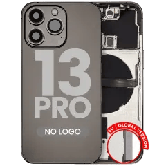 Baksida med smådelar för iPhone 13 Pro (EU / Global version) (Eftermarknad Plus) (Grafit) svart