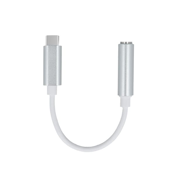 Setty-adapter USB-C - ljudjack 3,5 mm vit vit
