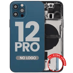 Baksida med smådelar för iPhone 12 Pro (EU / Global version) (Eftermarknad Plus) (Stillahavsblå) blå