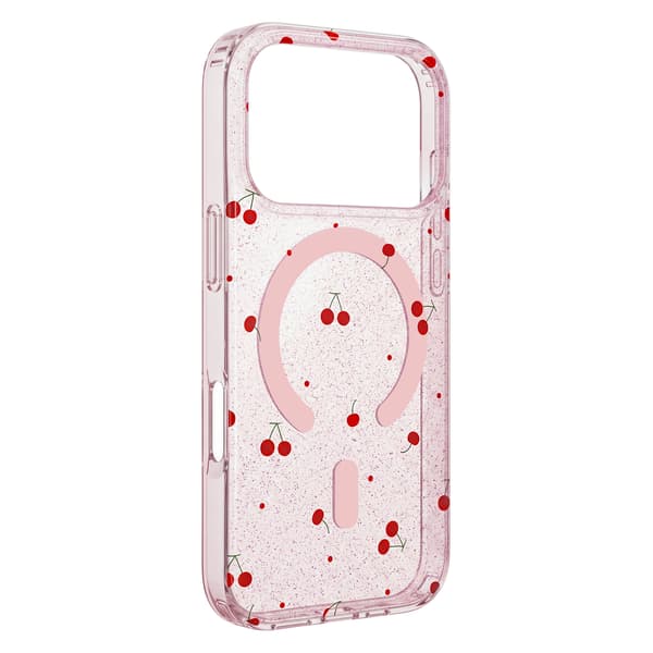 Cherry Mag-fodral för iPhone 15 Pro 6,1\" glitter
