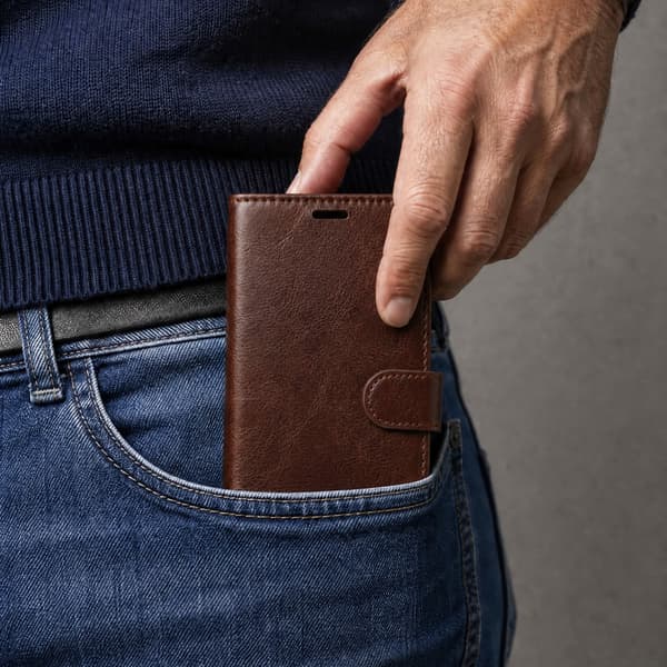 Smart Luxe läderfodral för Xiaomi Redmi Note 15 Pro 5G brun