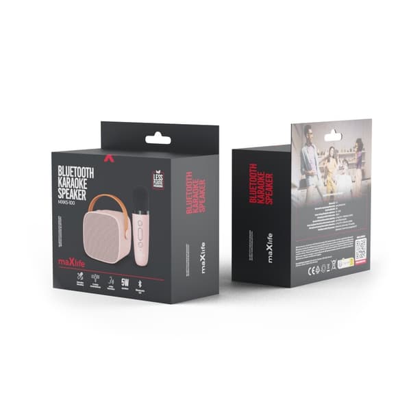 Maxlife Bluetooth karaoke högtalare MXKS-100 rosa blå