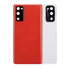 Baksidesglas med kameralins för Samsung Galaxy S20 FE 5G (Eftermarknad Plus) (Cloud Red) röd