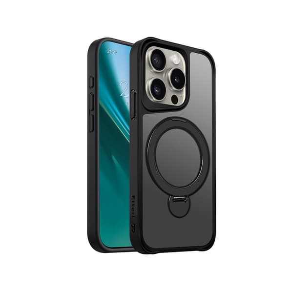 Etteri Matt Mag Ring skal för iPhone 15 Pro svart svart