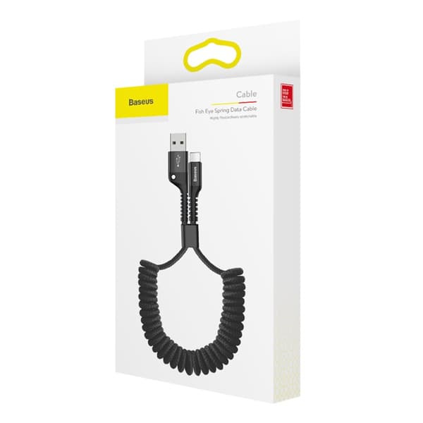 Baseus kabel Fish Eye USB - Lightning 1,0m 2A svart spring svart