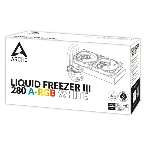 Arctic Liquid Freezer III 280 A-RGB Intel/AMD Vandköler vit