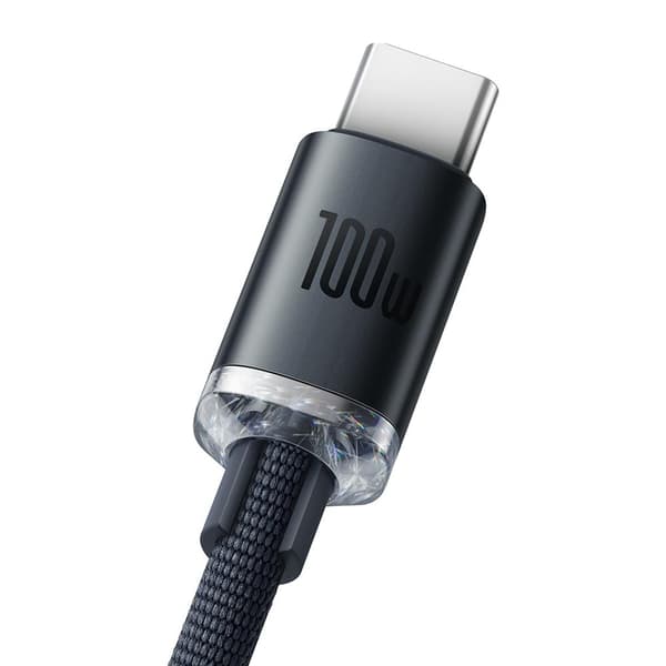 Baseus-kabel Crystal Shine USB - USB-C 1,2 m 100W svart svart